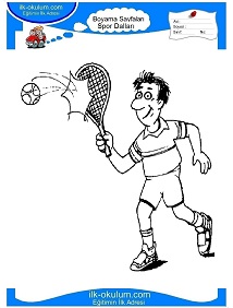 Çocuklar İçin Tenis Boyama Sayfaları 